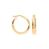 Ring - Y/G 19mm Half DC Half Plain Hoop Earrings - by Hearts Forever Jewellers