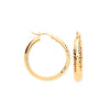 Ring - Y/G 24mm Half DC Half Plain Hoop Earrings - by Hearts Forever Jewellers