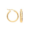 Ring - Y/G 18mm Ribbed Hoop Earrings - by Hearts Forever Jewellers