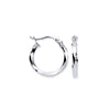 Ring - W/G 16mm Faceted Hoop Earrings - by Hearts Forever Jewellers