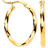 Ring - Y/G Faceted OVAL Hoop Earrings - by Hearts Forever Jewellers