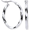 Ring - W/G Faceted OVAL Hoop Earrings - by Hearts Forever Jewellers