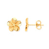 Ring - Y/G 10mm Flower, Frosty Finish Stud Earrings - by Hearts Forever Jewellers