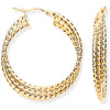 Ring - YG Large Triple Layer Ribbed Hoop Earrings - by Hearts Forever Jewellers