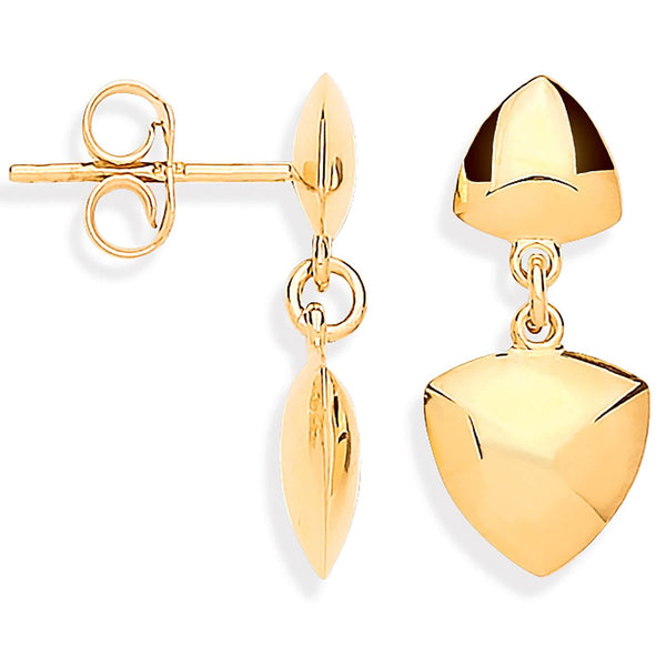 Ring - Y/G Triangle Geometric Hollow Drop Earrings - by Hearts Forever Jewellers