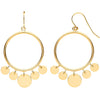 Y/G Round Tube with Circle Disc Dangles, Hook Style Earrings