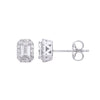 Ring - WG Baguette Halo Stud Earrings - by Hearts Forever Jewellers