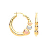 Ring - Y/G with R&WG Satin Finish Large Hearts Hoop Earrings - by Hearts Forever Jewellers