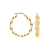 Ring - Y/G Coffee Bean 20mm Hoop Earrings - by Hearts Forever Jewellers