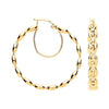 Ring - Y/G Coffee Bean 30mm Hoop Earrings - by Hearts Forever Jewellers