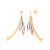 Ring - Y, W & RG Horn Hollow Drop Earrings - by Hearts Forever Jewellers