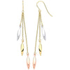 Y, W & RG Twisted Tubes Hollow Drop Earrings