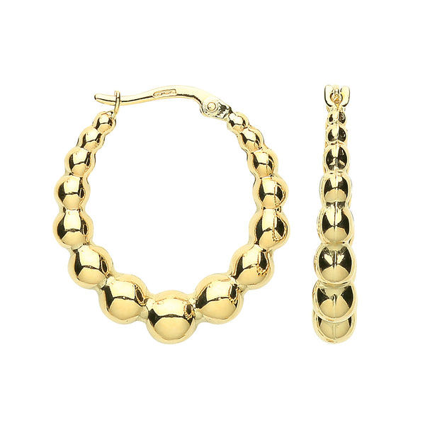 Earrings - Y/G Beaded Creoles - by Hearts Forever Jewellers