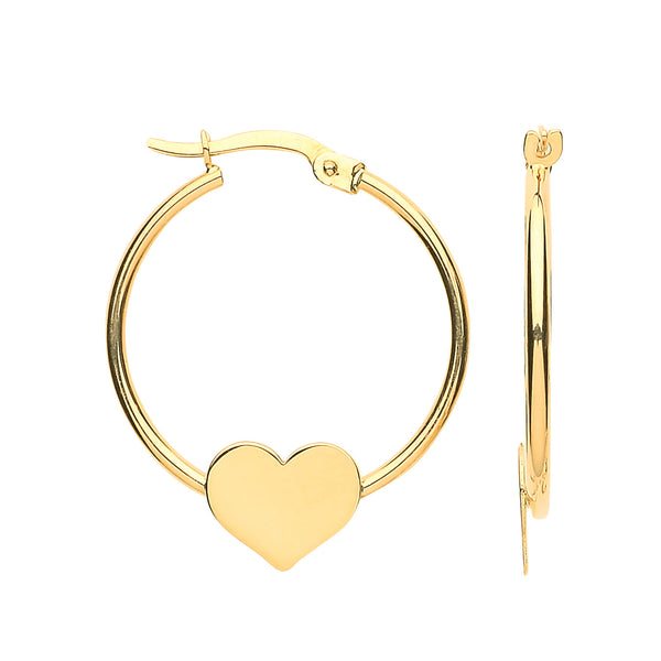 Ring - Y/G Hoop with Heart Earrings - by Hearts Forever Jewellers