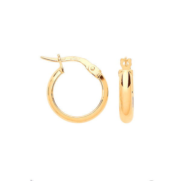 Ring - Y/G Small 14mm Hoop Earrings - by Hearts Forever Jewellers