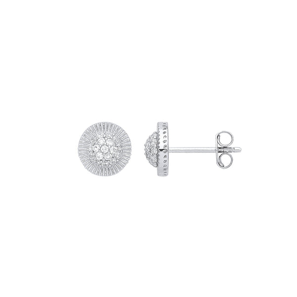 Cubic Zirconia Ring - W/G Cz Round 8mm Stud Earrings - by Hearts Forever Jewellers