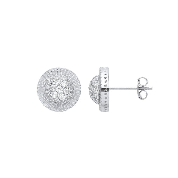 Cubic Zirconia Ring - W/G Cz Round 11mm Stud Earrings - by Hearts Forever Jewellers
