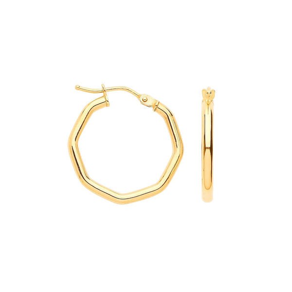 Ring - Y/G 20mm Octagon Hoop Earrings - by Hearts Forever Jewellers