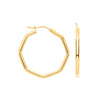 Ring - Y/G 26mm Octagon 26mm Hoop Earrings - by Hearts Forever Jewellers