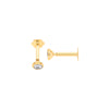 Cubic Zirconia Earrings - Y/G Rd Brilliant CZ Ear Cartilage Stud - by Hearts Forever Jewellers