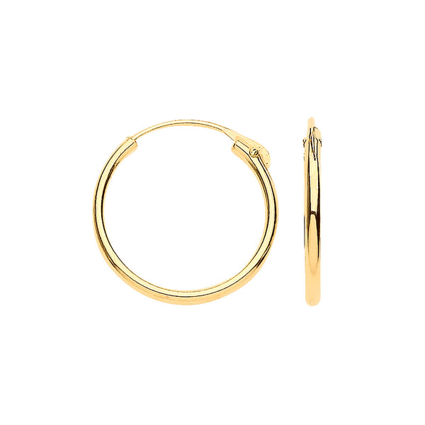 Jewellery - Y/G 10mm Plain Sleepers - by Hearts Forever Jewellers