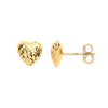 Ring - Y/G Puffed D/C Heart Stud Earrings - by Hearts Forever Jewellers