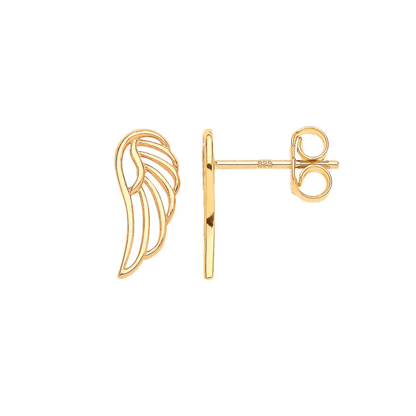 Ring - Y/G Angel Wing Stud Earrings - by Hearts Forever Jewellers