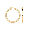 Ring - Y/G 48mm Square Tube Ribbed Hoop Earrings - by Hearts Forever Jewellers
