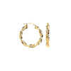 Ring - Y/G 29mm Ribbed Twist Hoop Earrings - by Hearts Forever Jewellers