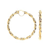Ring - Y/G 50mm Ribbed Twist Hoop Earrings - by Hearts Forever Jewellers