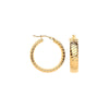Ring - Y/G 25mm Wavy Ribbed Hoop Earrings - by Hearts Forever Jewellers