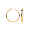 Ring - Y/G 36mm Wavy Ribbed Hoop Earrings - by Hearts Forever Jewellers