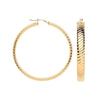 Ring - Y/G 46mm Wavy Ribbed Hoop Earrings - by Hearts Forever Jewellers