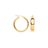 Ring - Y/G 25mm Court Shape Tube Hoop Earrings - by Hearts Forever Jewellers