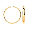 Ring - Y/G 46mm Court Shape Tube Hoop Earrings - by Hearts Forever Jewellers