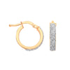 Ring - Y/G 14mm Plain & Frosted Hoop Earrings - by Hearts Forever Jewellers