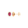 Cubic Zirconia, Ruby Ring - Y/G Oval Ruby Red CZ Stud Earrings - by Hearts Forever Jewellers