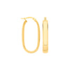 Ring - Y/G Plain Rectangle Hoop Earrings - by Hearts Forever Jewellers