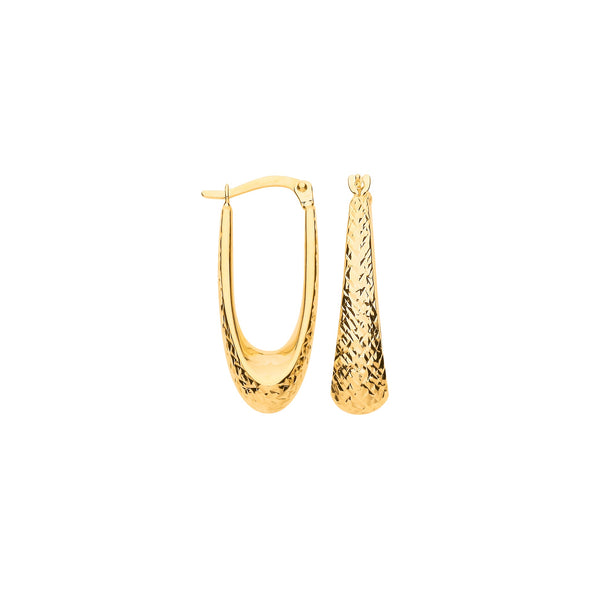 Ring - Y/G D/C Elongated Hoop Earrings - by Hearts Forever Jewellers