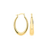 Ring - Y/G Plain Elongated Oval Hoop Earrings - by Hearts Forever Jewellers