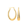 Ring - Y/G D/C Elongated Oval Hoop Earrings - by Hearts Forever Jewellers