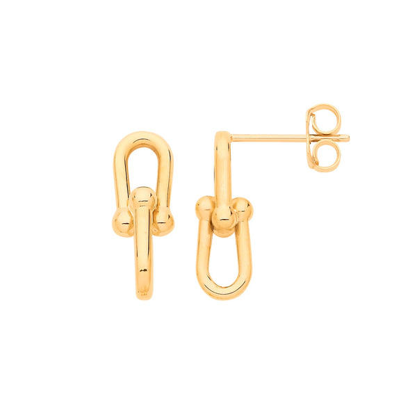 Ring - Y/G Bike Lock Stud Earrings - by Hearts Forever Jewellers