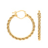 Ring - Y/G Rope Chain 25mm Hoop Earrings - by Hearts Forever Jewellers
