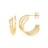 Ring - Y/G Upside-Down Triple Hoop Earrings - by Hearts Forever Jewellers