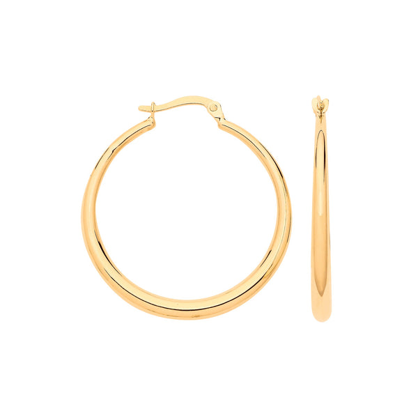 Ring - Y/G Graduated Curve Hollow Hoop Earrings - by Hearts Forever Jewellers