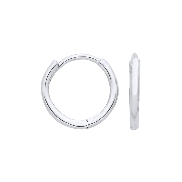 Jewellery - W/G 10mm Plain Hinged Sleepers - by Hearts Forever Jewellers