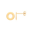 Earrings - Y/G 9mm Plain Circle Studs - by Hearts Forever Jewellers