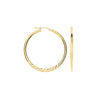 Earrings - Y/G 30mm Half D/C Half Plain Hoops - by Hearts Forever Jewellers