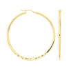Earrings - Y/G 40mm Half D/C Half Plain Hoops - by Hearts Forever Jewellers