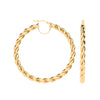 Earrings - Y/G 50mm Big Twist Hollow Hoops - by Hearts Forever Jewellers